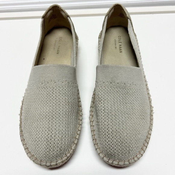 Cole Haan Shoes Womens 8.5B Beige Cloudfeel Espadrille Stitchlite Slip On Flats - Picture 3 of 10
